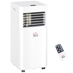 HOMCOM 8000 BTU Mobile Air Conditioner for Cooling and Dehumidifying, Remote Control, 24H Timer, LED Display, White