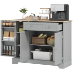 HOMCOM Modern Sideboard Cabinet, 41" Kitchen Buffet Cabinet with Drawer, Adjustable Shelf, 3 Doors for Dining Room, Gray