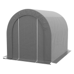 Outsunny Galvanized Metal 6' x 8' Outdoor Storage Tent, Heavy Duty and Waterproof Portable Shed, for Bike, Motorcycle, Tools