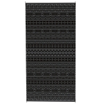 Outsunny Reversible Outdoor Rug, Waterproof Plastic Straw with Carry Bag, 9' x 18', Black & Gray Geometric Wall
