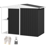 Outsunny 8 x 4ft Outdoor Garden Shed, Metal Shed with Air Vents and Lock for Backyard, Garden, Patio, Dark Gray