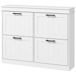 HOMCOM Shoe Storage Cabinet with 4 Flip Drawers and Adjustable Shelves, Narrow Shoe Cabinet for 20 Pairs of Shoes, White