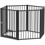 PawHut 6 Panels Dog Playpen, Foldable Portable Pet Playpen with Door, for Small & Medium Dogs, 30"H