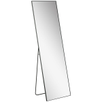 HOMCOM 64"x20" Full Length Mirror, Floor Standing, Wall-Mounted or Leaning Against Wall Tall Mirror w/Support Frame, Rectangular Full Body Mirror for Bedroom, Living Room, Black