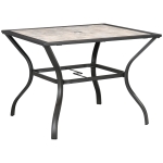 Outsunny Square Outdoor Dining Table, Garden Table with PC Board Tabletop for Patio, Backyard, Poolside, Grey