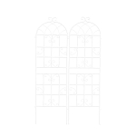 2 Pack Rustproof Metal Garden Flower Trellis with Easy Assembly, Outdoor Climbing Plant Support, 40" L x 71" H, Cream White