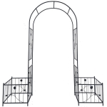 Metal Garden Arch with Anti-Rust Coating, Plant Stands, Easy Assembled Climbing Plants Support, 79.5" L x 20" W x 86.5" H, Black