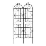 2 Pack Rustproof Garden Trellis with Powder-Coated Finish Galvanized Tube, Easy Assembled Metal Climbing Plant Support, 40" L x 87" H, Black