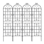 4 Pack Metal Garden Trellis with Galvanized Tube, Easy Assembly, Rustproof Climbing Plant Support, 80" L x 87" H, Black