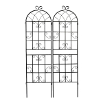 2 Pack Rustproof Garden Trellis with Powder-Coated Finish Galvanized Tube, Easy Assembled Metal Climbing Plant Support, 40" L x 71" H, Black