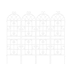 4 Pack Outdoor Rustproof Garden Trellis with Easy Assembly, Metal Flower Trellis for Climbing Plant, 80" L x 71" H, Cream White