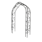 8 Styles Freely Assembled Arch Trellis with Gothic Spire Design, Metal Garden Arbor for Climbing Plants, 59" L x 15.5" W x 98.5" H, Black