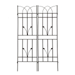 2 Pack Metal Garden Trellis with Rustproof Feature for Outdoor Climbing Plant Support, Easy Assembly, Black