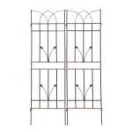 2 Pack Metal Garden Trellis with Rustproof Feature and Sturdy Iron Construction, Climbing Plant Support, Easy Assembly, Brown