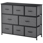 HOMCOM 8-Bin Dresser Storage Tower Cabinet Organizer Unit, Easy Pull Fabric Bins with Metal Frame for Living Room