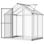 Outsunny 4' x 6.2' x 6.4' Walk-in Garden Greenhouse, Polycarbonate Panels Plants Flower Growth Shed, Cold Aluminum Frame Outdoor Portable Warm House