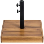 Outsunny Patio Umbrella Base, 42 lbs. Concrete Heavy Duty Umbrella Base for 1.25/1.5" Poles, Teak