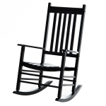 Outsunny Wooden Outdoor Rocking Chair with Armrests, High Back for Garden, Patio, Balcony, Porch, Black