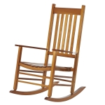 Outsunny Wooden Outdoor Rocking Chair with Armrests, High Back for Garden, Patio, Balcony, Porch, Natural