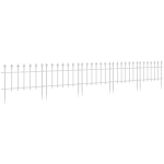 Outsunny Metal Decorative Garden Fence, 9.2' x 17.25" 5 Steel Panels, Decorative Border for Landscape, Flower Bed, Animals, White