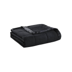 Lightweight Down Alternative Blanket with 3M Scotchgard Treatment, Satin Trim, Ideal for Summer, Spring, 108" L x 90" W x 0.25" H, Black