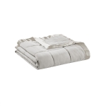 Twin Size Hypoallergenic Lightweight Down Alternative Blanket with Satin Trim, Machine Washable, 90" L x 68" W x 0.25" H, Gray