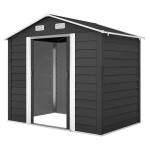 Outsunny 7.7' x 6.5' Outdoor Metal Garden Shed House Hut Gardening Tool Storage with Ventilation, Dark Grey
