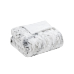 Machine Washable Oversized Faux Fur Throw with Marble Print, Luxuriously Soft Blanket with Faux Mink Reverse, 70" L x 60" W x 0.25" H, Gray