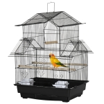 PawHut 25" Bird Cage with Perch, Swing, Food Container, Slide-out Tray, Handle, Parrot Cage for Finches, Canaries, Budgies