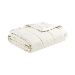 Oversized Down Alternative Blanket with 3M Scotchgard Treatment, Satin Trim, Hypoallergenic Polyester, 96" L x 90" W x 0.25" H, Ivory