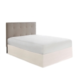 26" Drop Wrap-Around Adjustable Bed Skirt with Non-Skid Backing, Hidden Fabric Band, One Size Fits All, 236" L x 6" W x 0.13" H, Ivory
