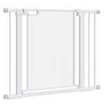 PawHut 29.5"-40.6" Metal Pet Gate, Dog Gate with Auto Closing Door, Double Locking, for Doorways, Stairs, Hallways, White