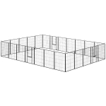 PawHut Dog Playpen for Indoor Outdoor, 24 Panels 39" H Puppy Playpen with Lockable Door, DIY Shape Pet Exercise Fence, Gray