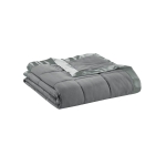 Twin Size Lightweight Down Alternative Blanket with Satin Trim, Hypoallergenic Polyester, Machine Washable, 90" L x 68" W x 0.25" H, Charcoal