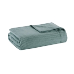 Egyptian Cotton Blanket with OEKO-TEX Certified, Breathable Weave, Machine Washable Coverlet for Bedroom, 90" L x 90" W x 0.25" H, Teal