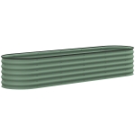 Outsunny 7.9' x 2' x 1.4' Galvanized Raised Garden Bed Kit, Metal Planter Box with Safety Edging, Green