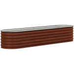 Outsunny 7.9' x 2' x 1.4' Galvanized Raised Garden Bed Kit, Metal Planter Box with Safety Edging, Brown