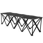 Outsunny Portable 4-Seater Folding Camping Chair, Team Bench Chair with Carry Bag for Soccer Football Team, No Assembly