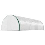 Outsunny Tunnel Greenhouse Walk-in Plant Warm House with 2 Hinged Doors, 10 Mesh Windows, 24.6' x 10' x 6.6', White