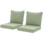 Outsunny 4-Piece Seat Cushion Pillows Replacement, Patio Chair Cushions Set with Back for Indoor Outdoor, Green