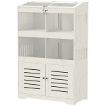 PawHut Large Hamster Cage for Multiple Small Pets, Rat Cage with Storage Cabinet, Clear Transparent Panels, Cream White