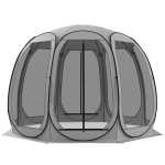 Outsunny 11' x 11.5' Screen Tent, Pop Up Camping Gazebo with Portable Carry Bag and 2 Doors, Grey