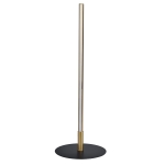 LED Table Lamp with On/Off Switch, Round Metal Base, Energy-Efficient Lighting, Ideal for Home Decor, 7" L x 7" W x 19" H, Black+Gold