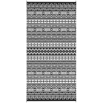 Outsunny Reversible Outdoor Rug, Waterproof Plastic Straw with Carry Bag, 9' x 18', Black & White Geometric Wall
