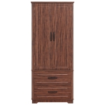 Pantry Cabinet with 8 Door Shelves, 2 Large Drawers, Embossed Texture, Farmhouse Style Kitchen Cupboard, 30.5" L x 16" W x 71" H, Brown
