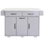 Kitchen Island with Trash Cabinet, Drawers and Shelves, Drop Leaf, Spice and Towel Rack, Rolling Cart for Kitchens, 51" L x 20" W x 35" H, Grey