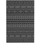 Outsunny Reversible Outdoor Rug, Waterproof Plastic Straw with Carry Bag, 6' x 9', Black & Gray Geometric Wall