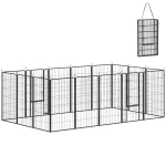 PawHut 16 Panels Dog Playpen with Strap, Portable & DIY, for Large Dogs, for Yard, RV, Camping, Garden, 47" Height