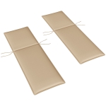 Outsunny Foldable Chaise Lounge Cushion Set of 2, Outdoor Lounge Chair Cushion Set, UPF50+ 200gsm Fabric, 76" x 23", Beige