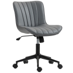HOMCOM Armless Office Chair, 360° Swivel Desk Chair with Adjustable Height & Tilt Function for Home Office, Study, Dark Grey